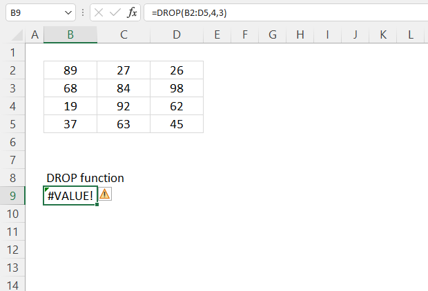 DROP function errors