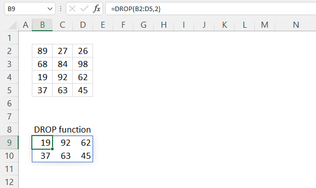 DROP function example