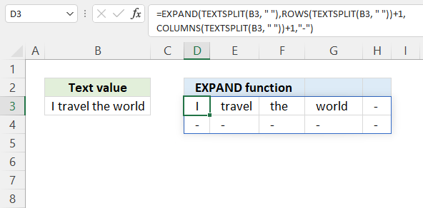 EXPAND function dynamic resizing