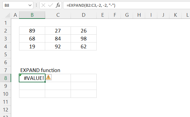 EXPAND function error