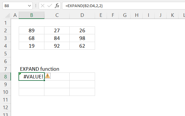 EXPAND function error1