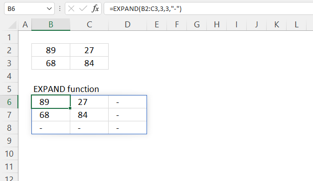 EXPAND function example