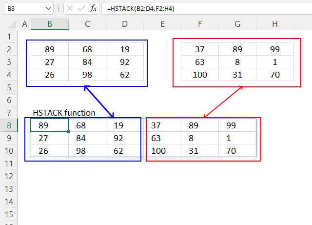 HSTACK function example1