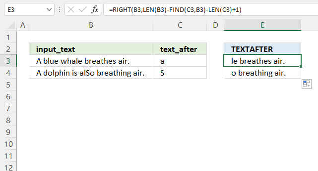 TEXTAFTER Function case sensitive alternative