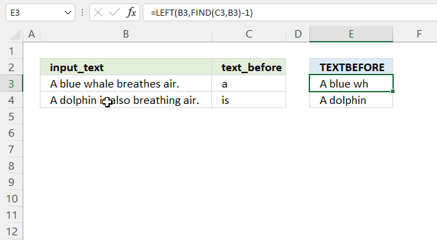 TEXTBEFORE Function case sensitive altrnative