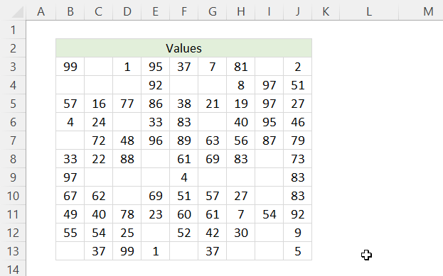 TEXTSPLIT function Move values to the left