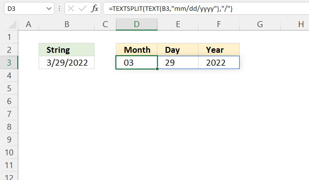 TEXTSPLIT function split dates