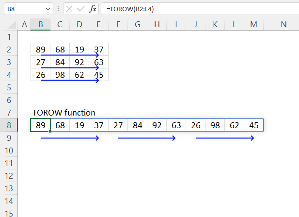 TOROW function example1