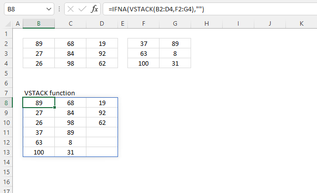 VSTACK function IFNA function