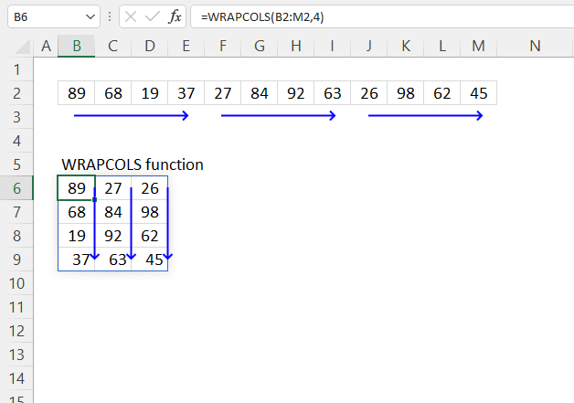 WRAPCOLS function example1