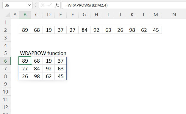 WRAPROW function example