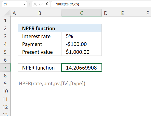 How to use the NPER function
