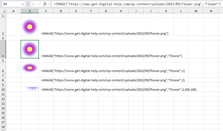 Image Function Examples How to use the IMAGE function