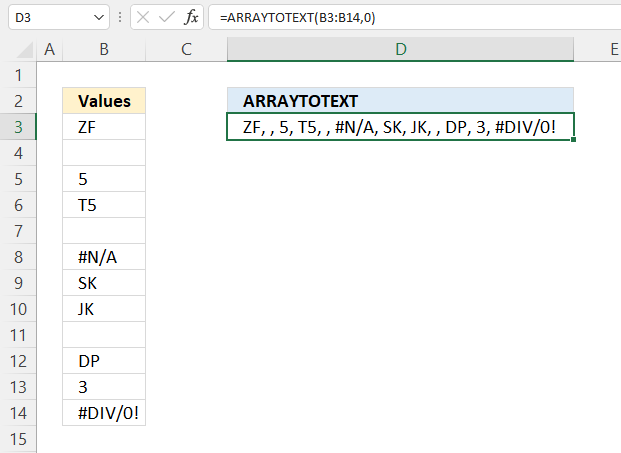 How to use the ARRAYTOTEXT function