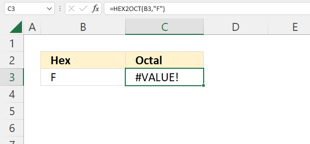 How to use the HEX2OCT function places is a nonnumeric value