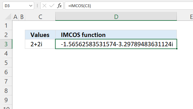 How to use the IMCOS function