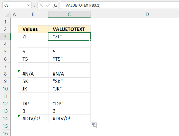 How to use the VALUETOTEXT function1