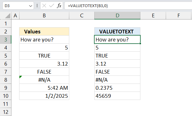 How to use the valuetotext function2