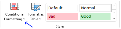 Apply conditional formatting