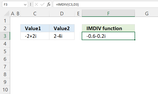 How to use the IMDIV function How to use the IMDIV function