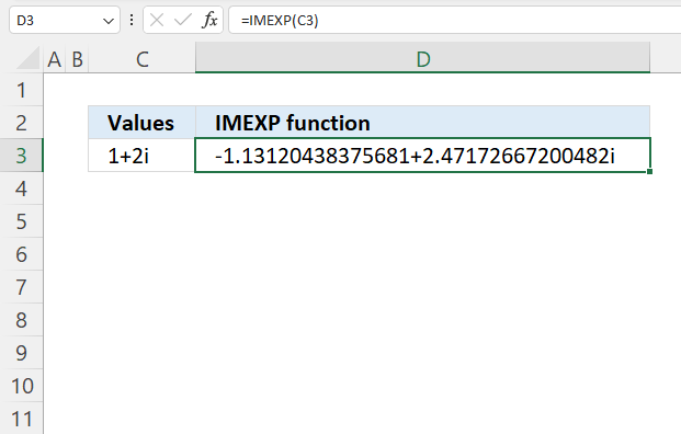 How to use the IMEXP function