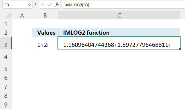 How to use the IMLOG2 function