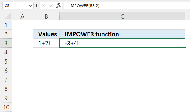 How to use the IMPOWER function