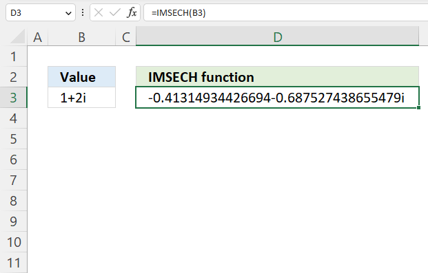 How to use the IMSECH function