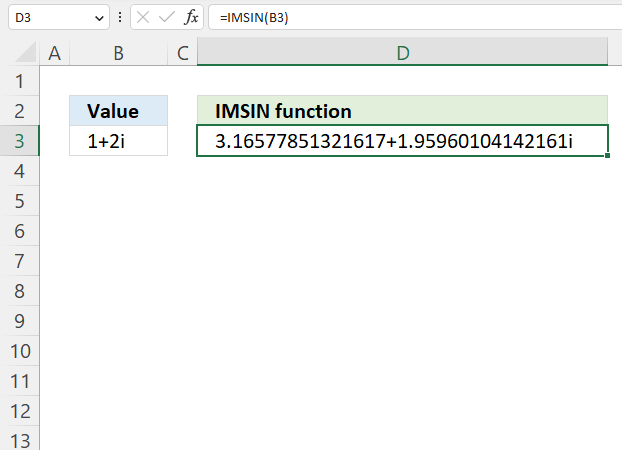 How to use the IMSIN function