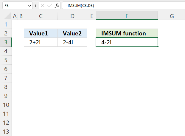 How to use the IMSUM function