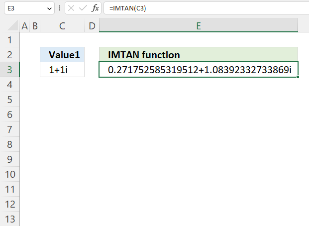 How to use the IMTAN function