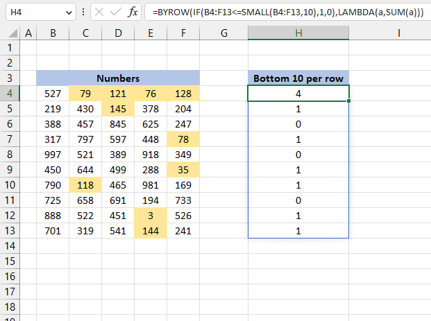 How to use the BYROW function1