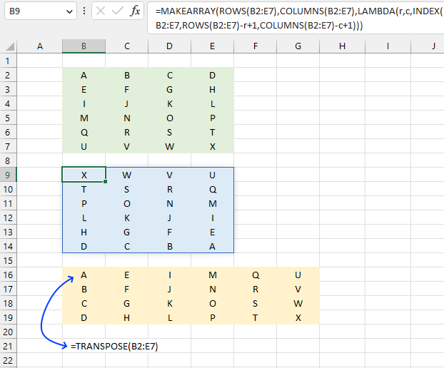 How to use the MAKEARRAY function