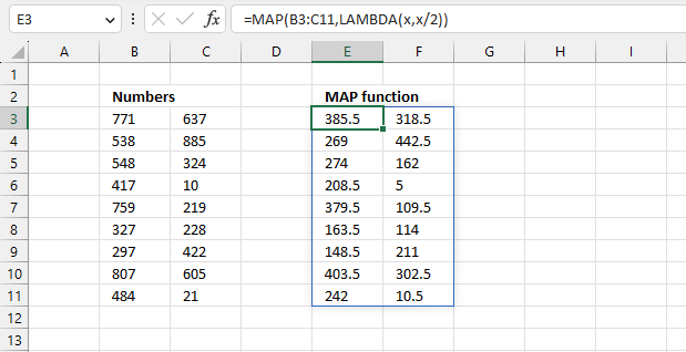 How to use the MAP function