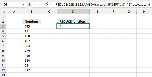 How to use the REDUCE function 1
