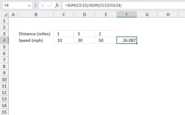 How to use the HARMEAN function ex2